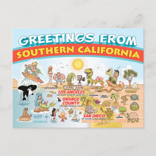 Groeten uit Zuid-Californië Briefkaart (Voorkant)