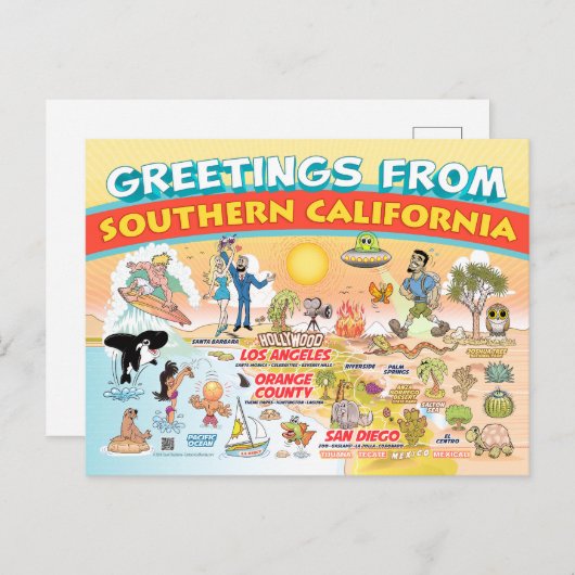 Groeten uit Zuid-Californië Briefkaart (Voorkant / Achterkant)