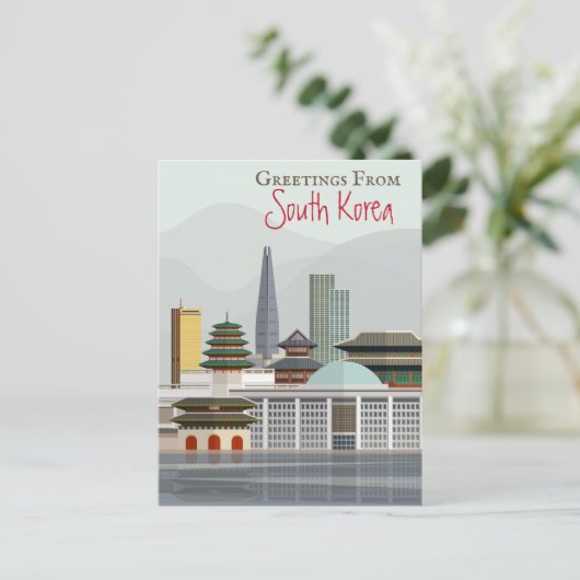 Groeten uit Zuid-Korea Briefkaart (Staand voorkant)