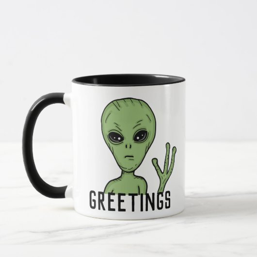 Groeten van Alien en UFO Mok (Links)