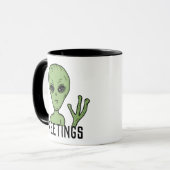 Groeten van Alien en UFO Mok (Voorkant links)