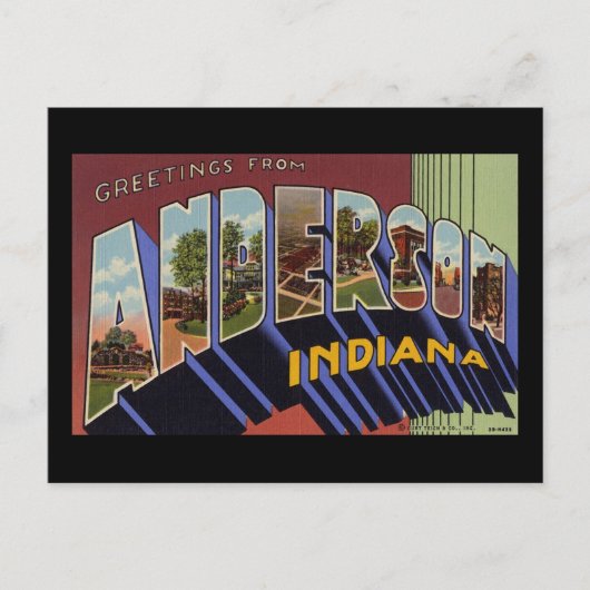 Groeten van Anderson Indiana Briefkaart (Voorkant)