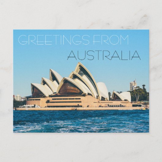 groeten van australië opera house briefkaart zee (Voorkant)