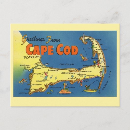 Groeten van Cape Cod Kaart (Voorkant)