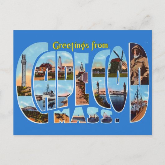  groeten van Cape Cod Travel Briefkaart (Voorkant)