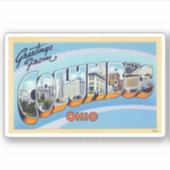 groeten van Columbus Ohio Sticker (Voorkant)
