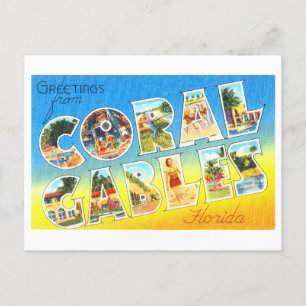  groeten van Coral Gables, Florida Briefkaart