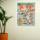 Groeten van de kaart van Florida Poster