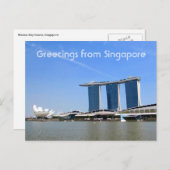 groeten van de marina bay briefkaart (Voorkant / Achterkant)