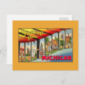  groeten van de MI van Ann Arbor Briefkaart (Voorkant / Achterkant)