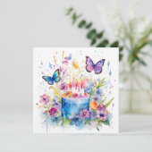 Groeten van de natuur: Floral Butterfly Birthday (Staand voorkant)