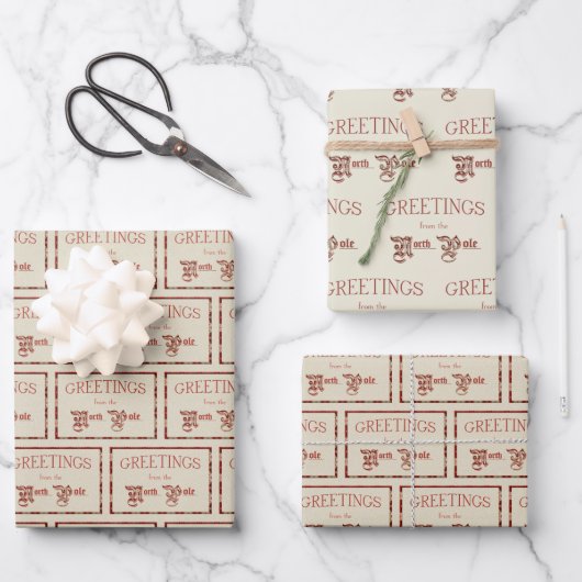 Groeten van de Noordpool Inpakpapier Vel (Voorkant)