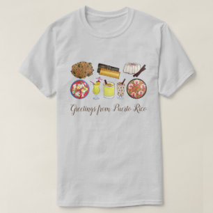 Groeten van de Puerto Rico Carribean Island Foods T-shirt