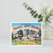 Groeten van de Ridgecrest Baptist Assembly Briefkaart (Staand voorkant)