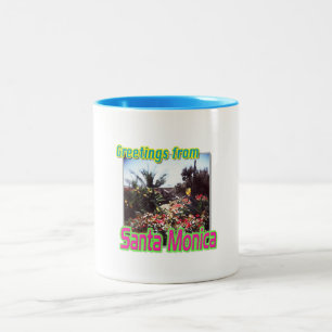 "Groeten van de Santa Monica Garden Cup" Tweekleurige Koffiemok