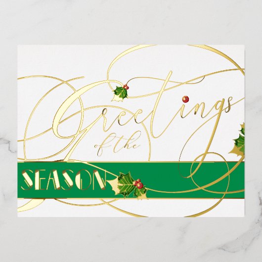 Groeten van de Season Gold Calligrafie Folie Feestdagen Briefkaart (Voorkant)