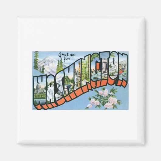 Groeten van de staat Washington Magneet (Voorkant)