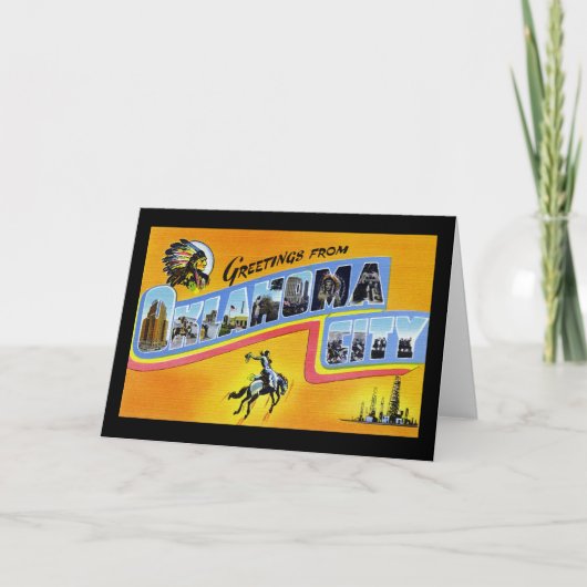 Groeten van de Stad Oklahoma van Oklahoma Kaart (Voorkant)