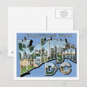 Groeten van de Vintage van Washington DC Briefkaart (Voorkant / Achterkant)