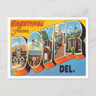 Groeten van Dover, Delaware Vintage Travel Briefkaart