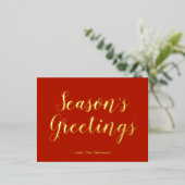 Groeten van Elegant Script Season Folie Feestdagen Briefkaart (Staand Voorkant)