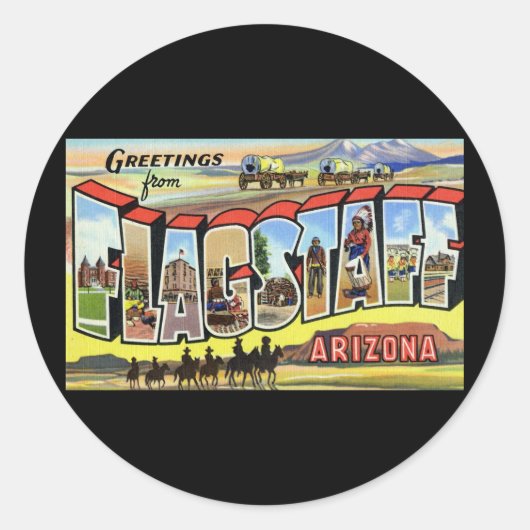 Groeten van Flagstaff Arizona Ronde Sticker (Voorkant)