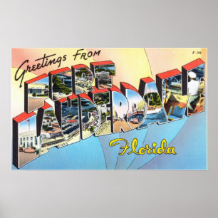  groeten van Fort Lauderdale Florida Pos Poster