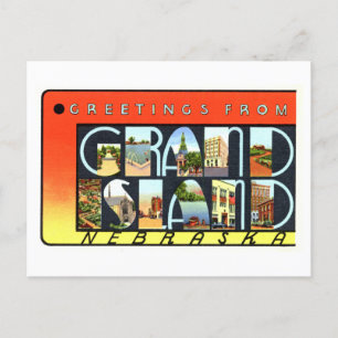  groeten van Grand Island, Nebraska, Briefkaart