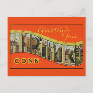 Groeten van Hartford Large Letter Briefkaart