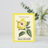  Groeten van Hawaii Yellow Hibiscus Briefkaart (Staand voorkant)