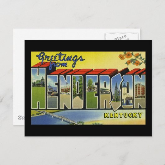 Groeten van Henderson Kentucky Briefkaart (Voorkant / Achterkant)