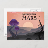 Groeten van het Briefkaart van het reizen van Mars (Voorkant / Achterkant)