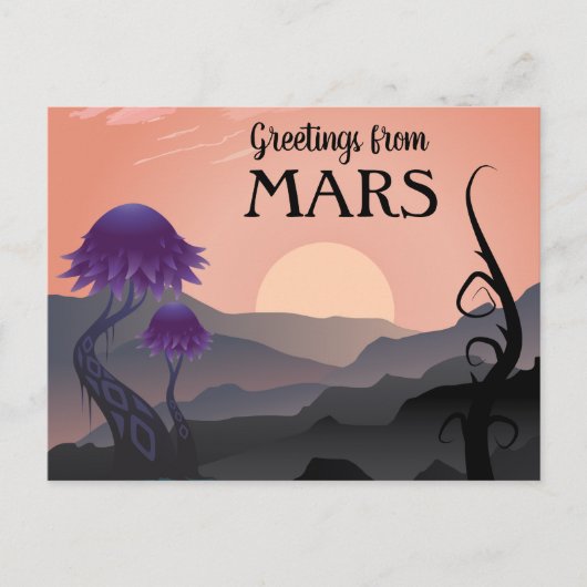 Groeten van het Briefkaart van het reizen van Mars (Voorkant)