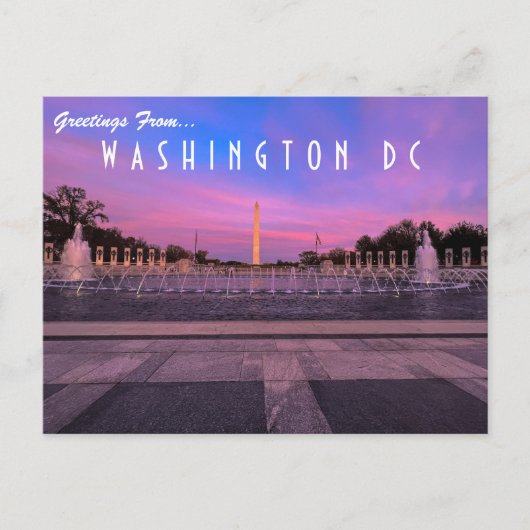 Groeten van het Briefkaart van Washington DC (Voorkant)