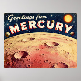 Groeten van het Mercury Retro Sci-Fi Poster