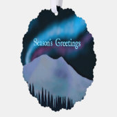 Groeten van het seizoen - Blauwe Aurora Ornament Kaart (Links)