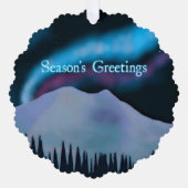 Groeten van het seizoen - Blauwe Aurora Ornament Kaart (Voorkant)