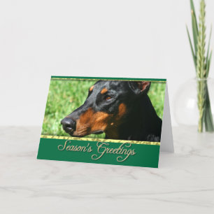 Groeten van het seizoen Doberman Pinscher kaart