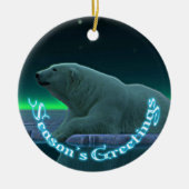 Groeten van het seizoen - Ice Edge Polar Beer Keramisch Ornament (Voorkant)
