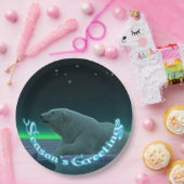 Groeten van het seizoen - Ice Edge Polar Beer Papieren Bordje (Feest)