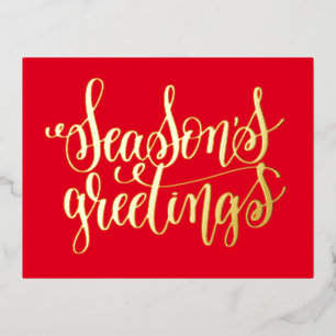 Groeten van het seizoen - typografie folie feestdagen briefkaart