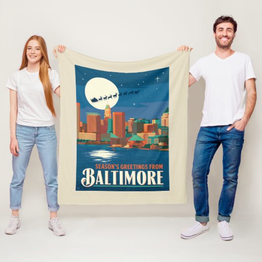 Groeten van het seizoen uit Baltimore Fleece Deken (In situ)