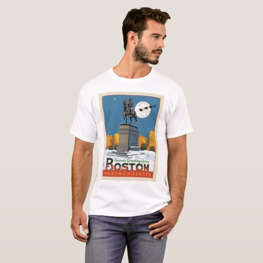 Groeten van het seizoen uit Boston Common! T-shirt (Voorkant volledig)