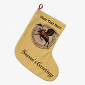 Groeten van het seizoen - Vliegingspatch Moose Grote Kerstsok (Voorkant (Hangend))