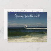 Groeten van het strand! briefkaart (Voorkant / Achterkant)