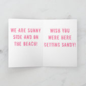 Groeten van het strand! Paars Kaart (Binnen)