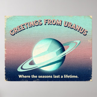 Groeten van het Uranus Retro Sci-Fi Poster