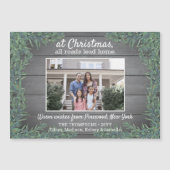 Groeten van Home Kerstfoto Magnetische Kaart (Voorkant)