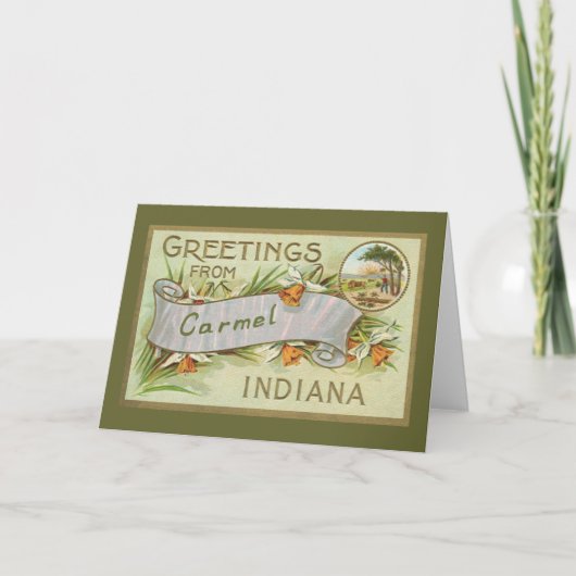 Groeten van Indiana-Green Carmel Grens Kaart (Voorkant)