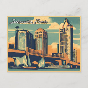  groeten van Jacksonville Classic Retro Briefkaart